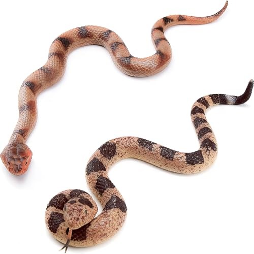 2 Packs Fake Snakes Rubber Snake Realistic Keep Birds Rubber Snakes-2pieces