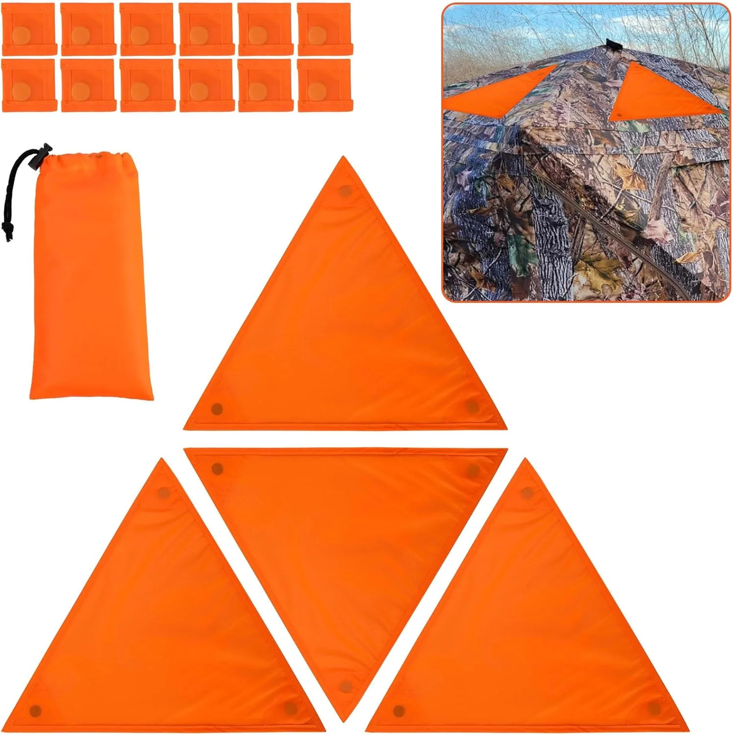 4 Pcs Blaze Orange Safety Panels,Waterproof Hunting Safety Blind Panels with 12