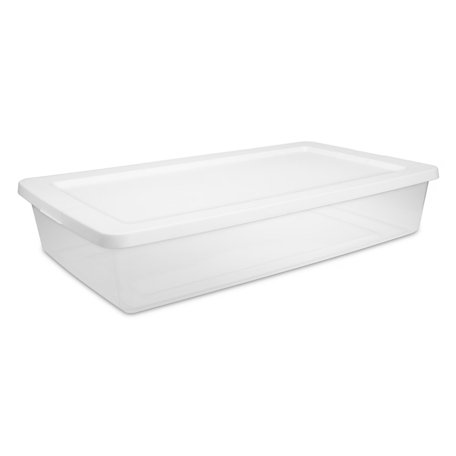 Sterilite 41 Quart Storage Box, Clear Plastic Storage Bin with Snap-on Lid.