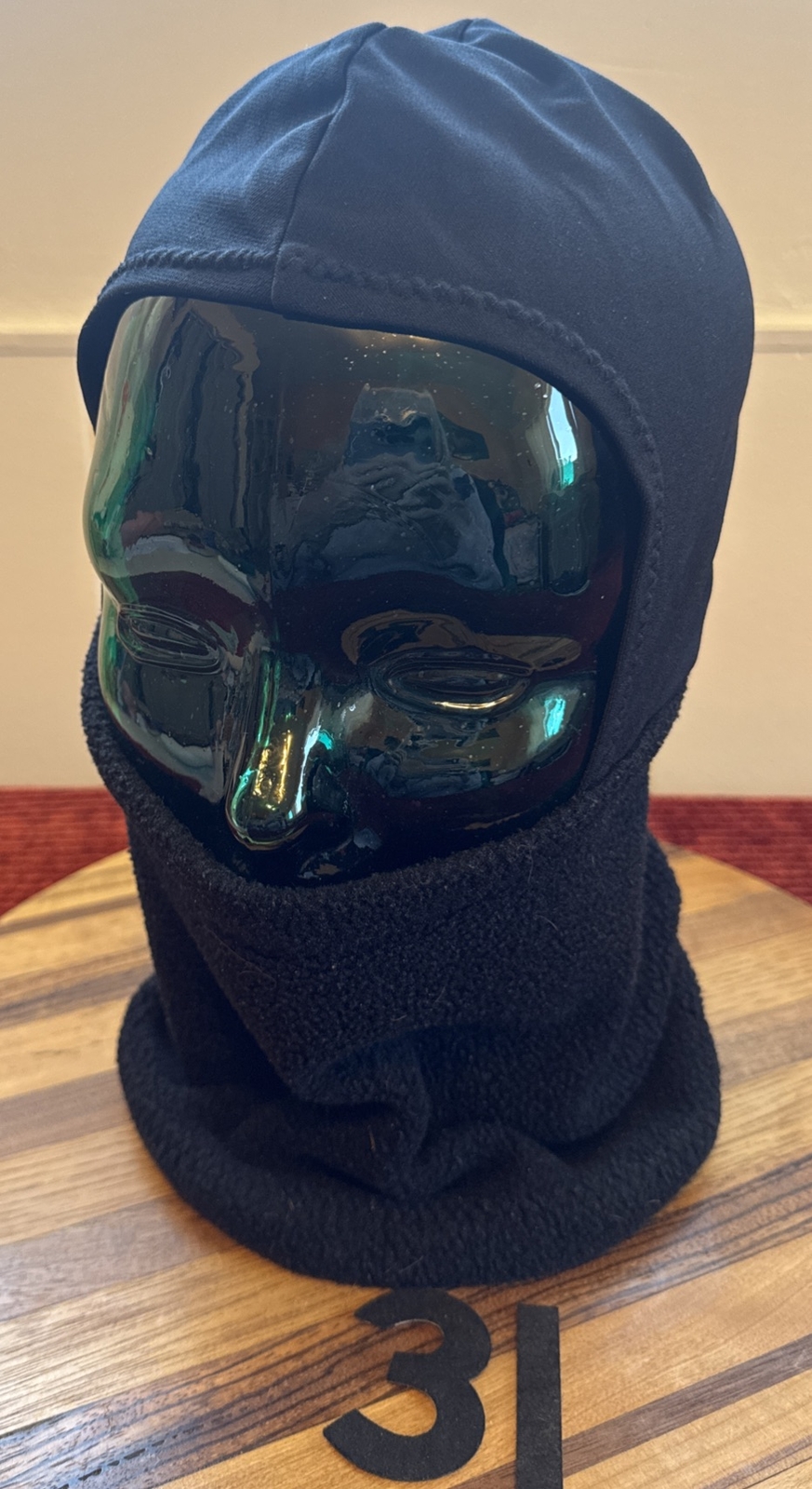 MAD HATTER BLACK FLEECE BALACLAVA FACE MASK. VGC.   31
