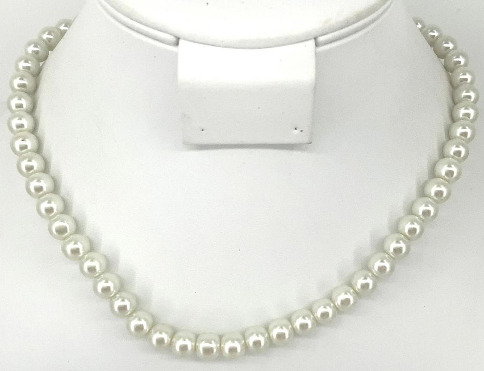Vintage Faux Pearl Classic Choker Cream White Silvertone Bridal Boho