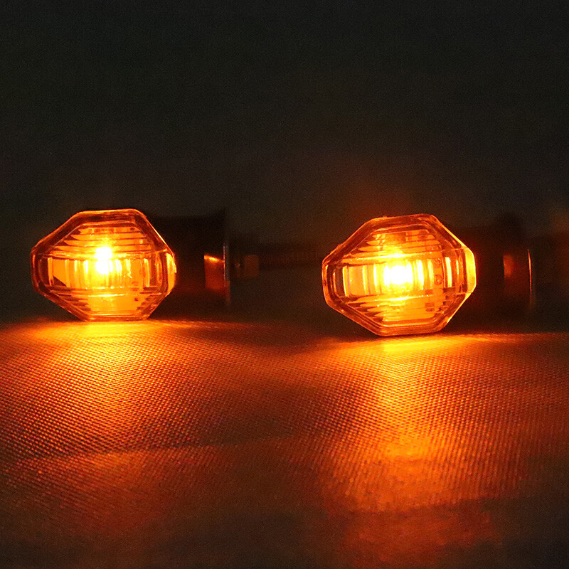 4x Clear Motorcycle Mini LED Turn Signal Light Blinker Amber Indicator Universal