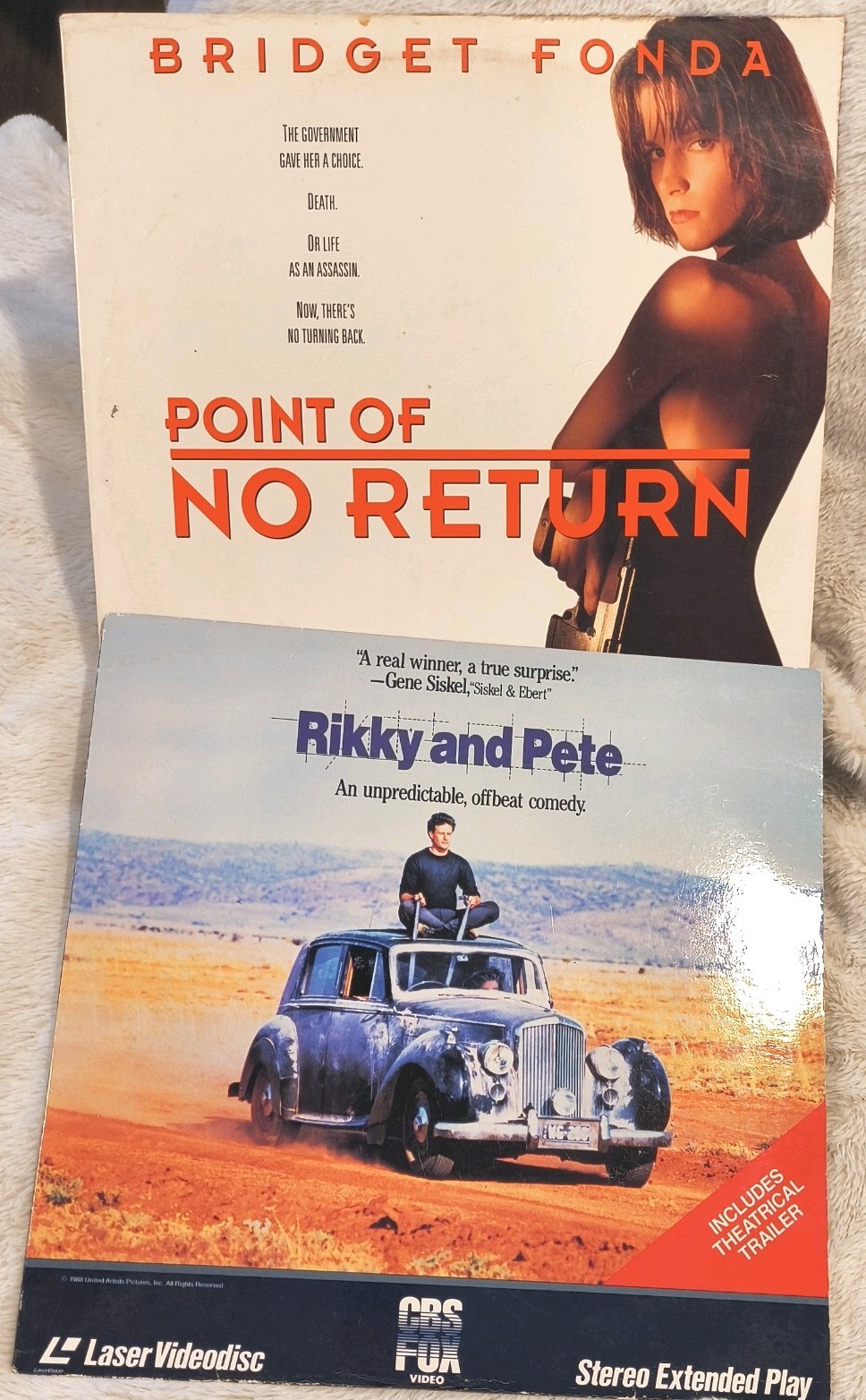 Lot of 2 Niche TESTED Laserdisc Movies: Point of No Return & Rikky and Pete-Rare
