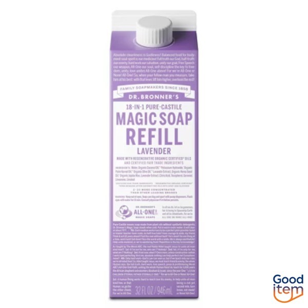 Dr. Bronner's Pure Castile Liquid Soap Bodywash Refill Carton - Lavender - 3