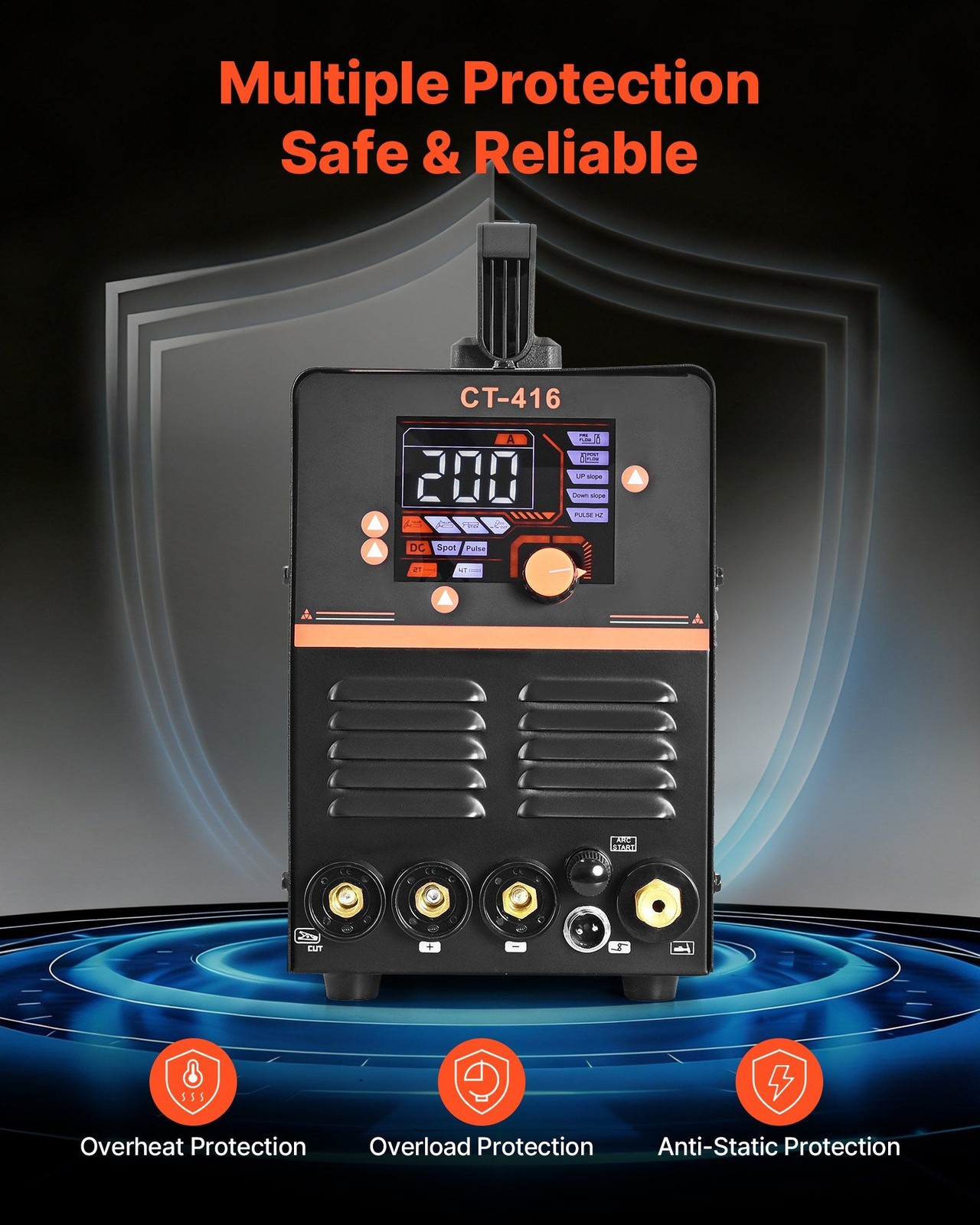 Dual-Voltage Plasma Cutter Welder: 50A CUT + 200A TIG/MMA, 2T/4T, PA/PT, Digital