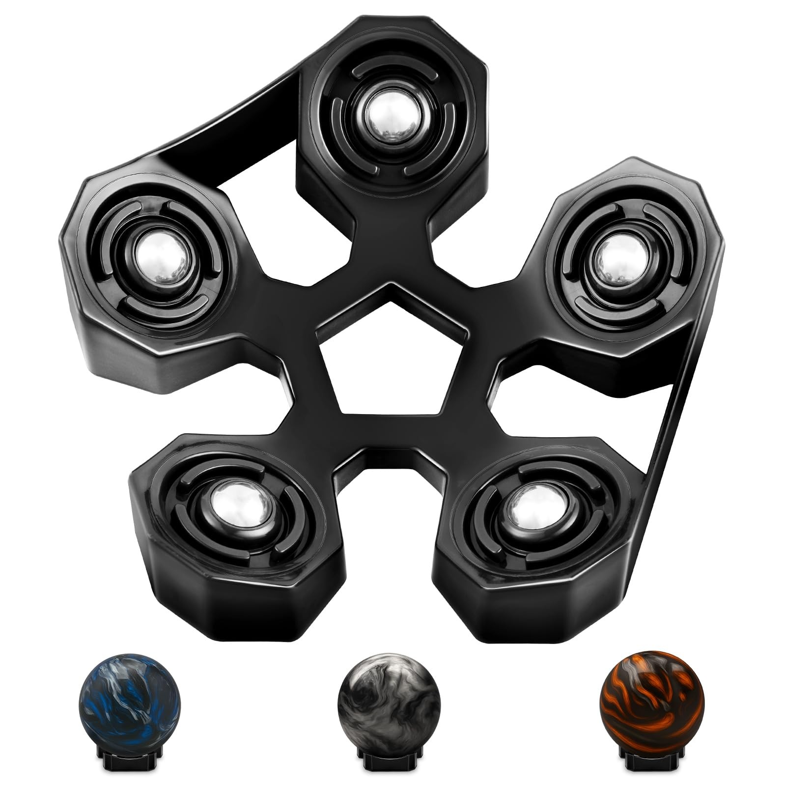 wayofcha Bowling Ball Cup, Rotating Spinner for Cleaning, Black