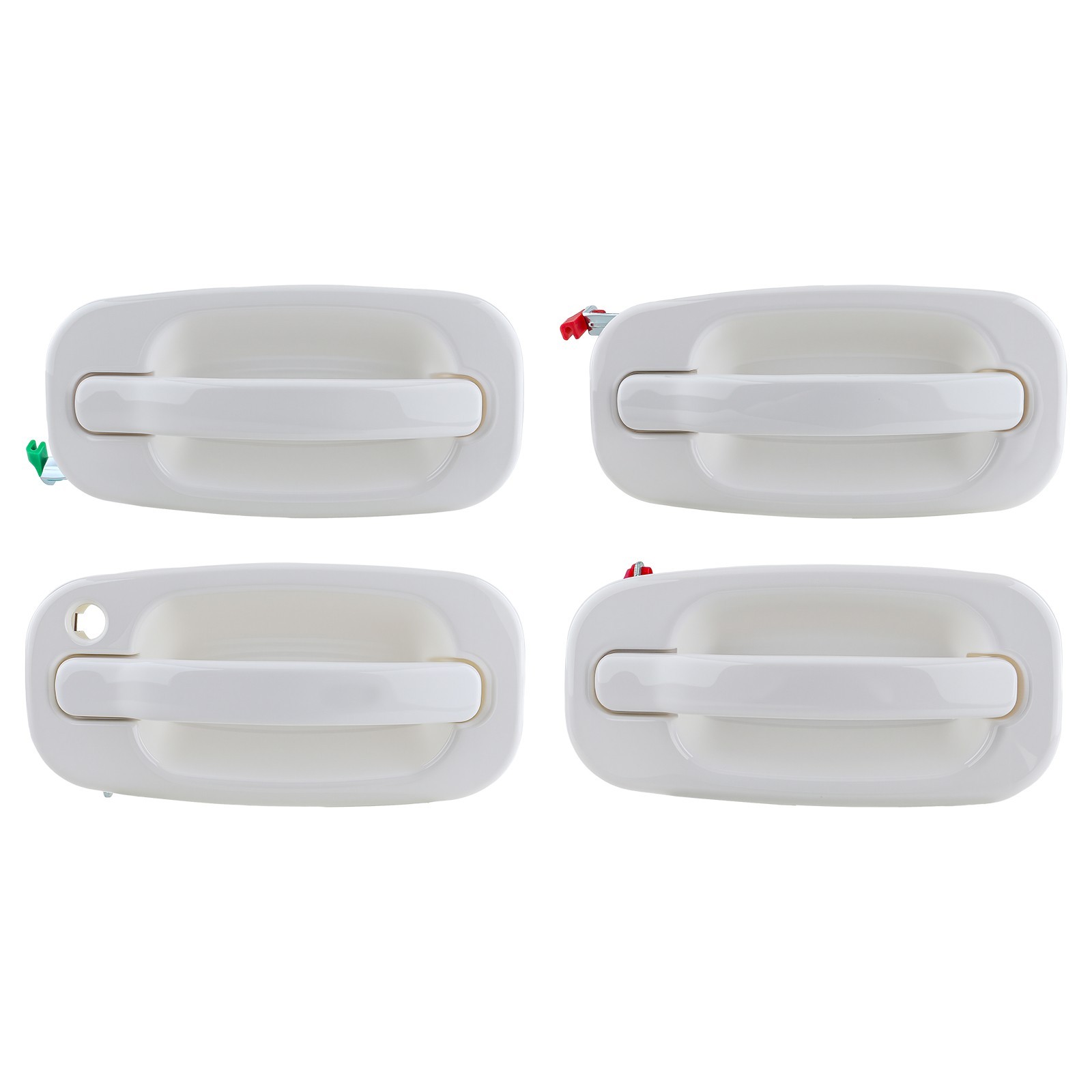 4x Front & Rear Exterior White Door Handles For 99-07 Chevy GMC Silverado Sierra