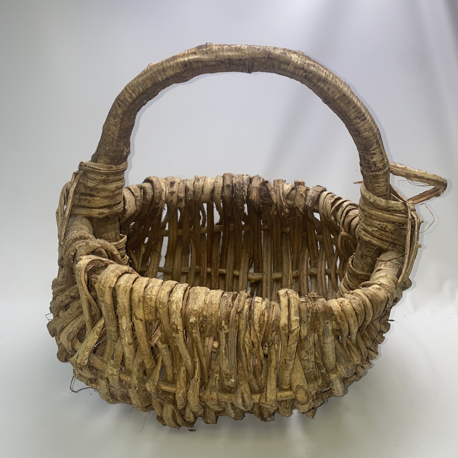 Vintage Rustic Wooden Farmhouse Handmade Basket