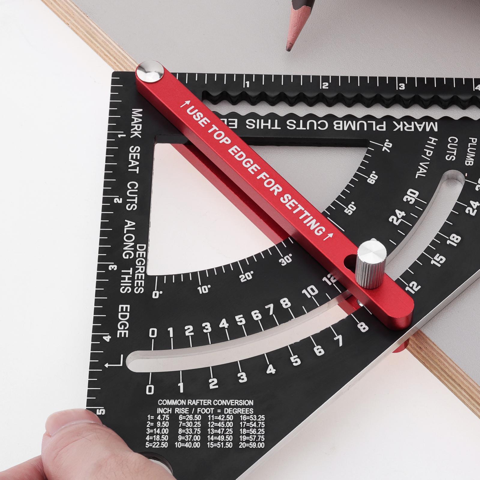 7 Inch Positioning Adjustable Angle Triangle Ruler with Adjustable Rod Metal