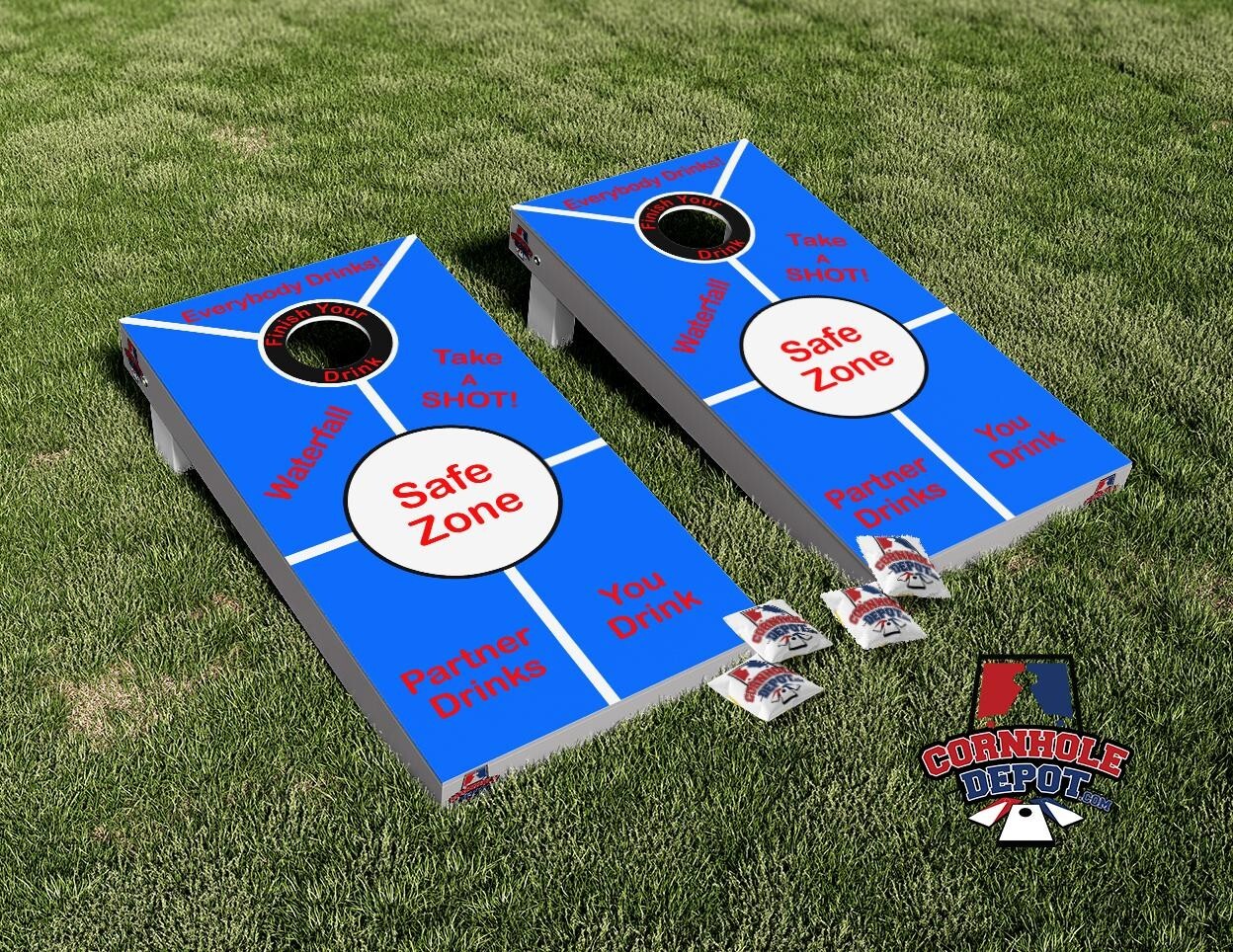 Drinking Game Blue Cornhole Board Vinyl Wrap Skins Laminated Sticker Set Decal