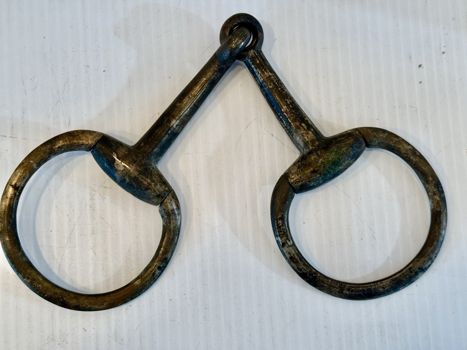 Antique Brass Eggbutt Snaffle Horse Bit Large Ring Brass Bronze Tack
