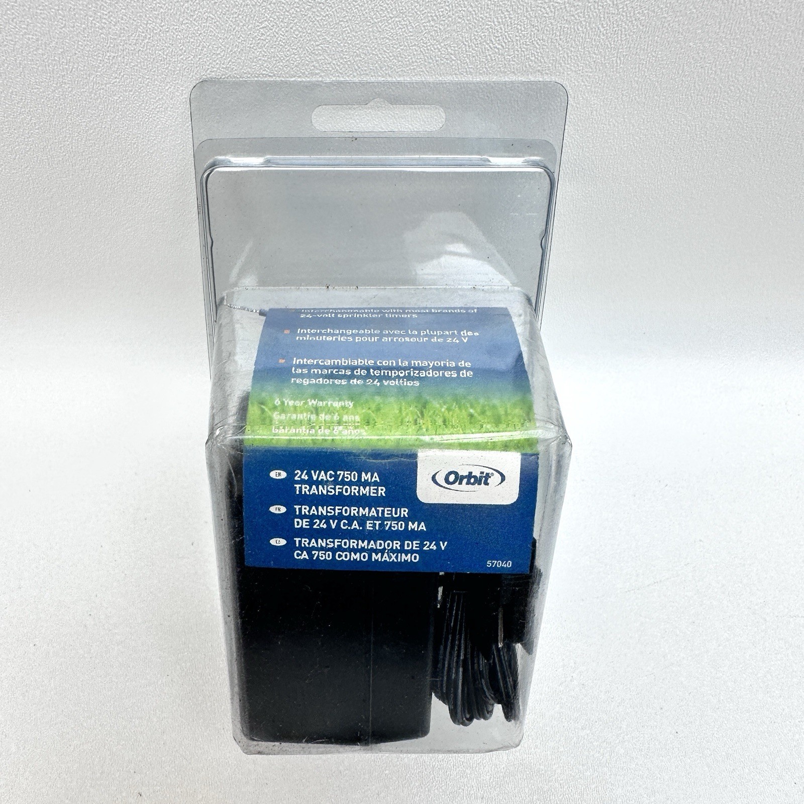 Orbit 24V 750mA Transformer for Indoor Sprinkler Controllers - 57040 - NEW
