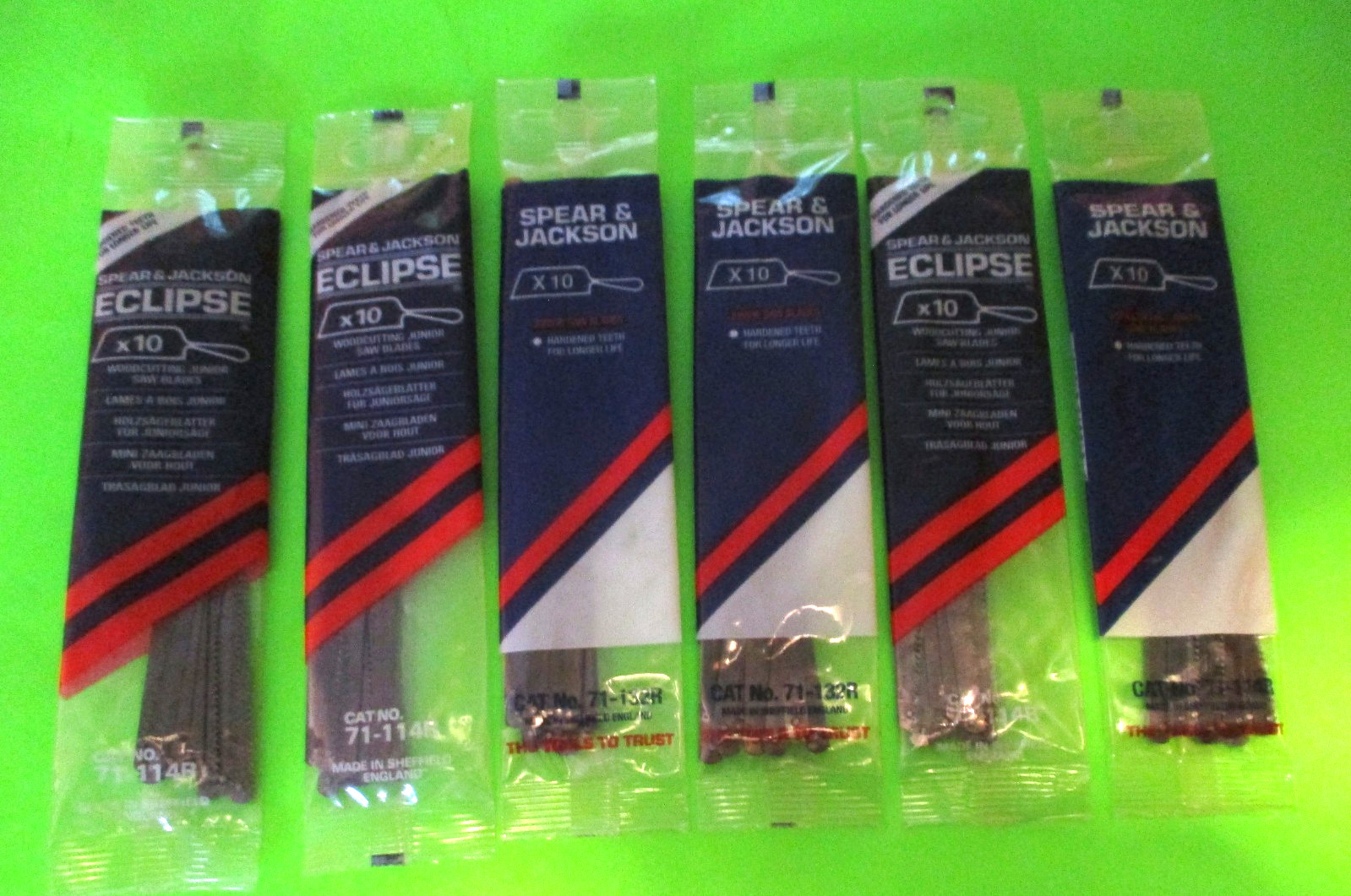 6 NEW PACKS (60PCS) SPEAR & JACKSON ECLIPSEJUNIOR WOOD CUTTING BLADES 71 SERIES