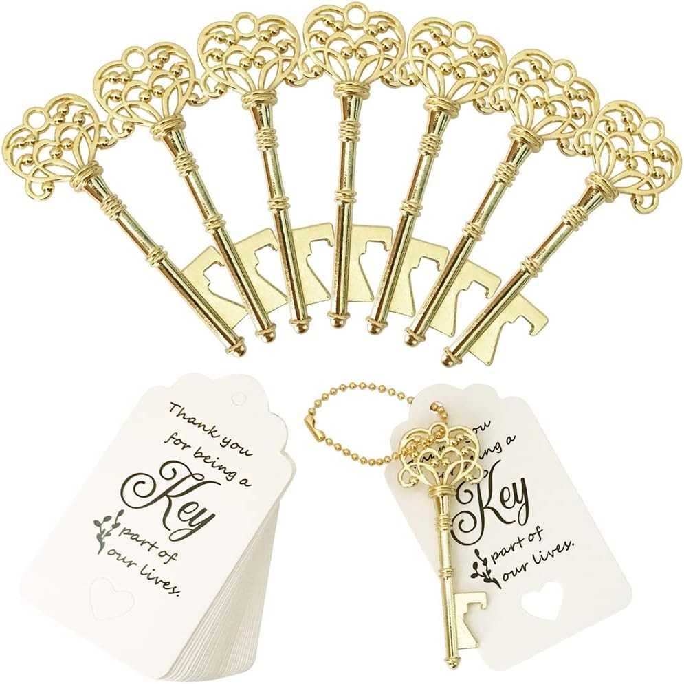 60 PCS Key Bottle Openers,Vintage Skeleton Key Bottle Opener,Wedding Favors