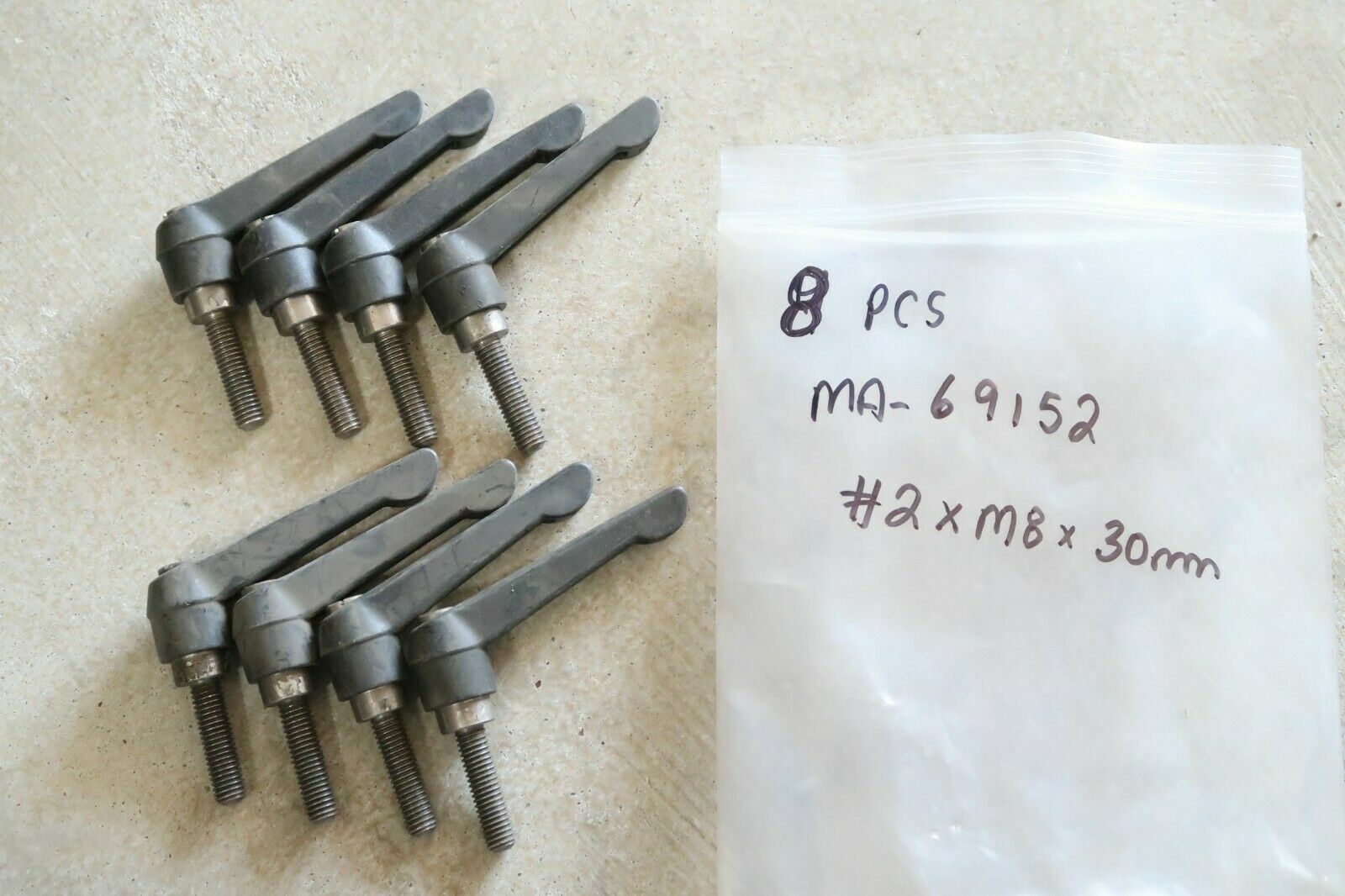 1 pcs MONROE ENGINEERING MA-69152, #2 x M8 mm Stud SS Insert Adjustable Handle