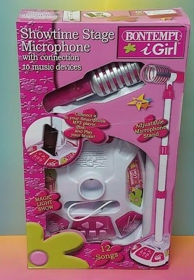 Stage Microphone Pink Bontempi #401072 Brand New Sealed Rare Girls Pink Toy Fun