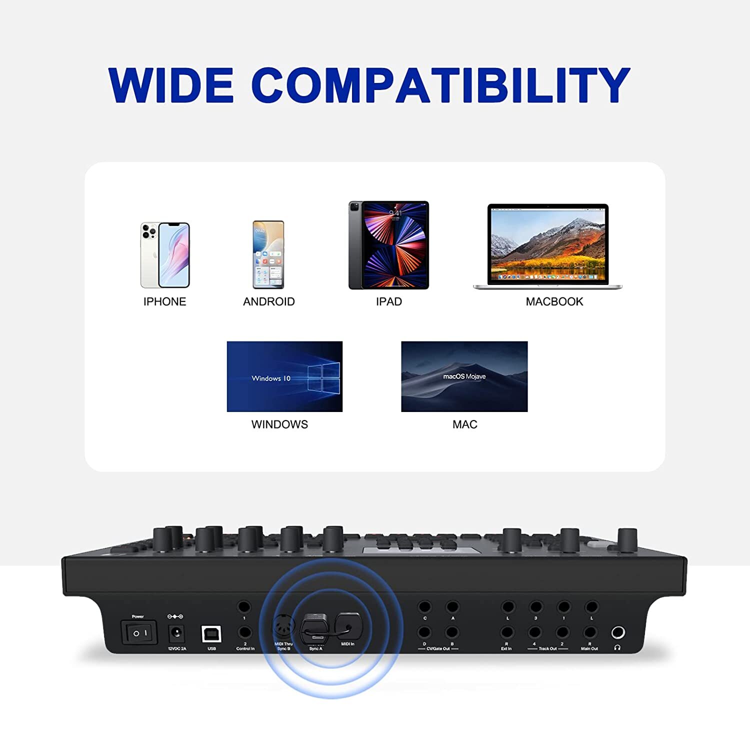 LEKATO Wireless Bluetooth MIDI Adapter Ultra Low Latency 5 PIN to MIDI Device
