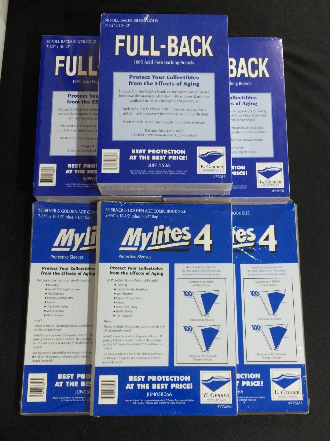 150 E. Gerber Mylites 4 775M4 and Full Backs 750 FB for Silver Golden Age Comics