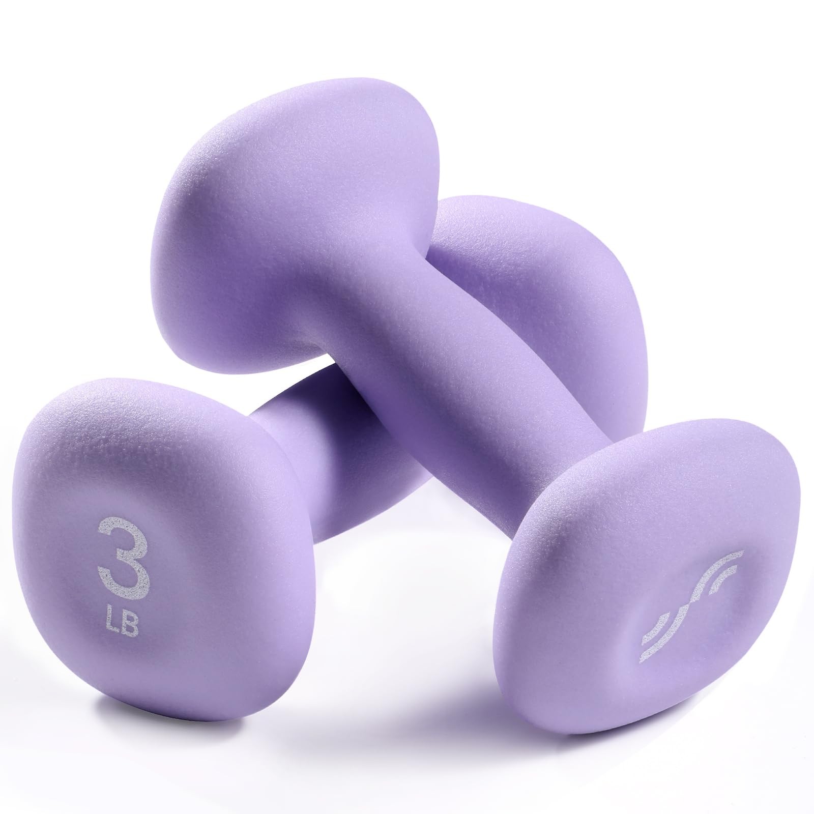 Sportneer Neoprene Dumbbells Set of 2, 2,3, 5, 8, 10lb Hand 3lb-pair, Purple