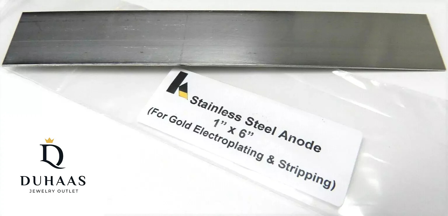 Stainless Steel Anode 6"x1" use Jewelry Electro Plating Rectifier Machine Krohn