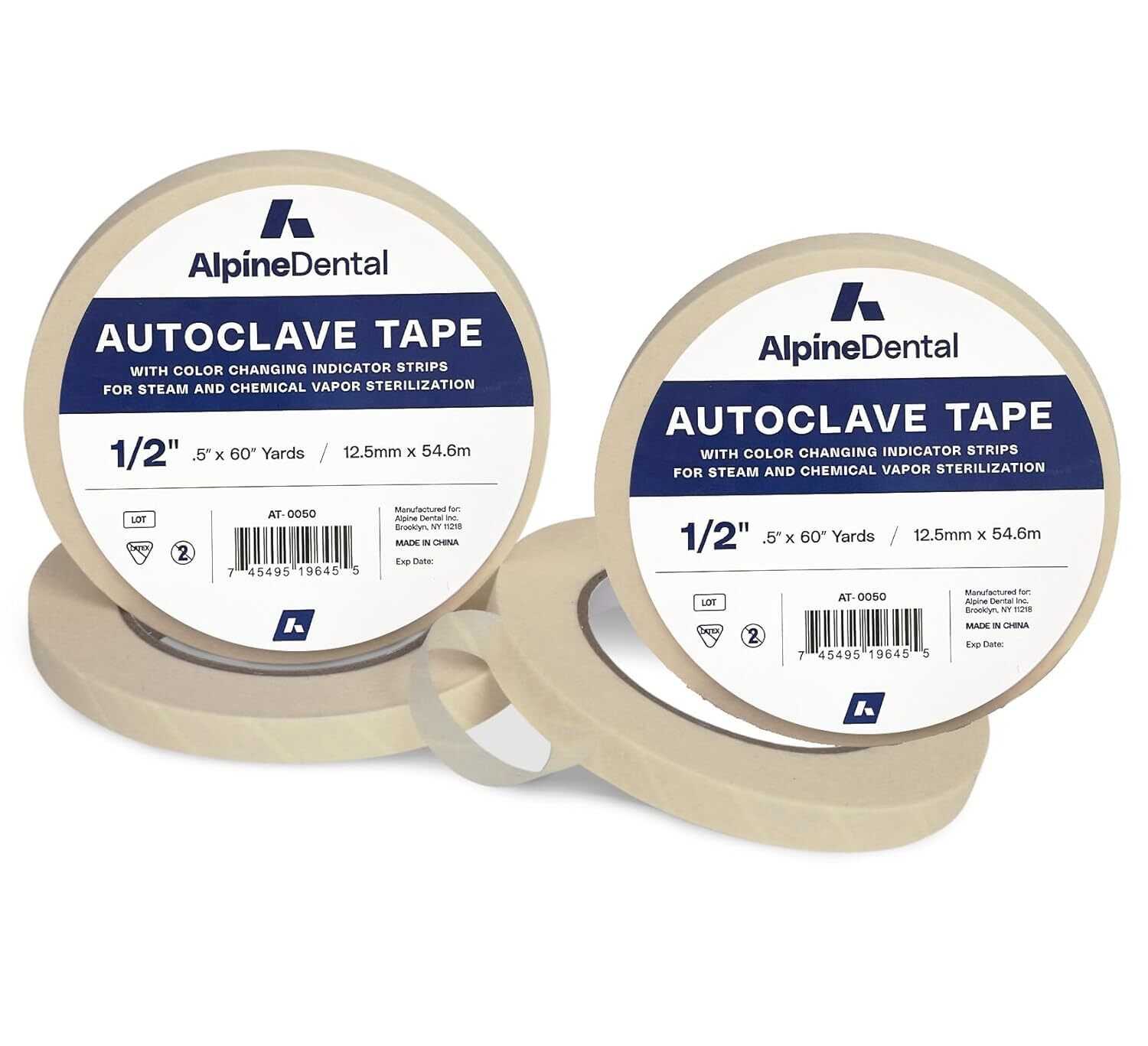 2 x 60 Yd Rolls Autoclave Tape 1/2" – Indicator Strip for Dental Surgical Tattoo