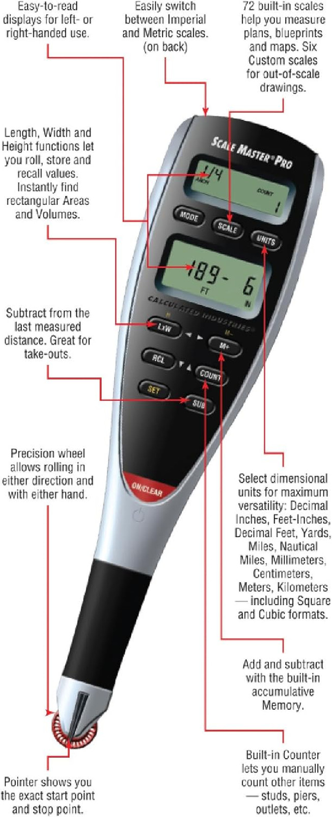 Scale Master Pro 7.3-Inch Digital Plan Measure (6025)