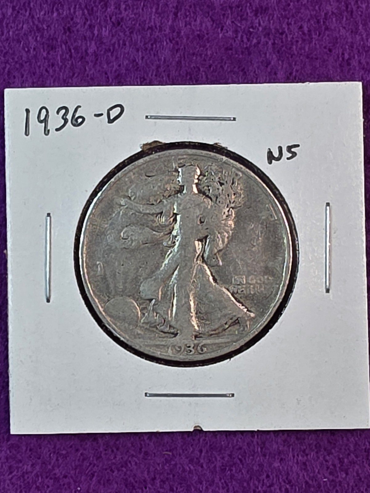 1936 D Walking Liberty Silver Half Dollar