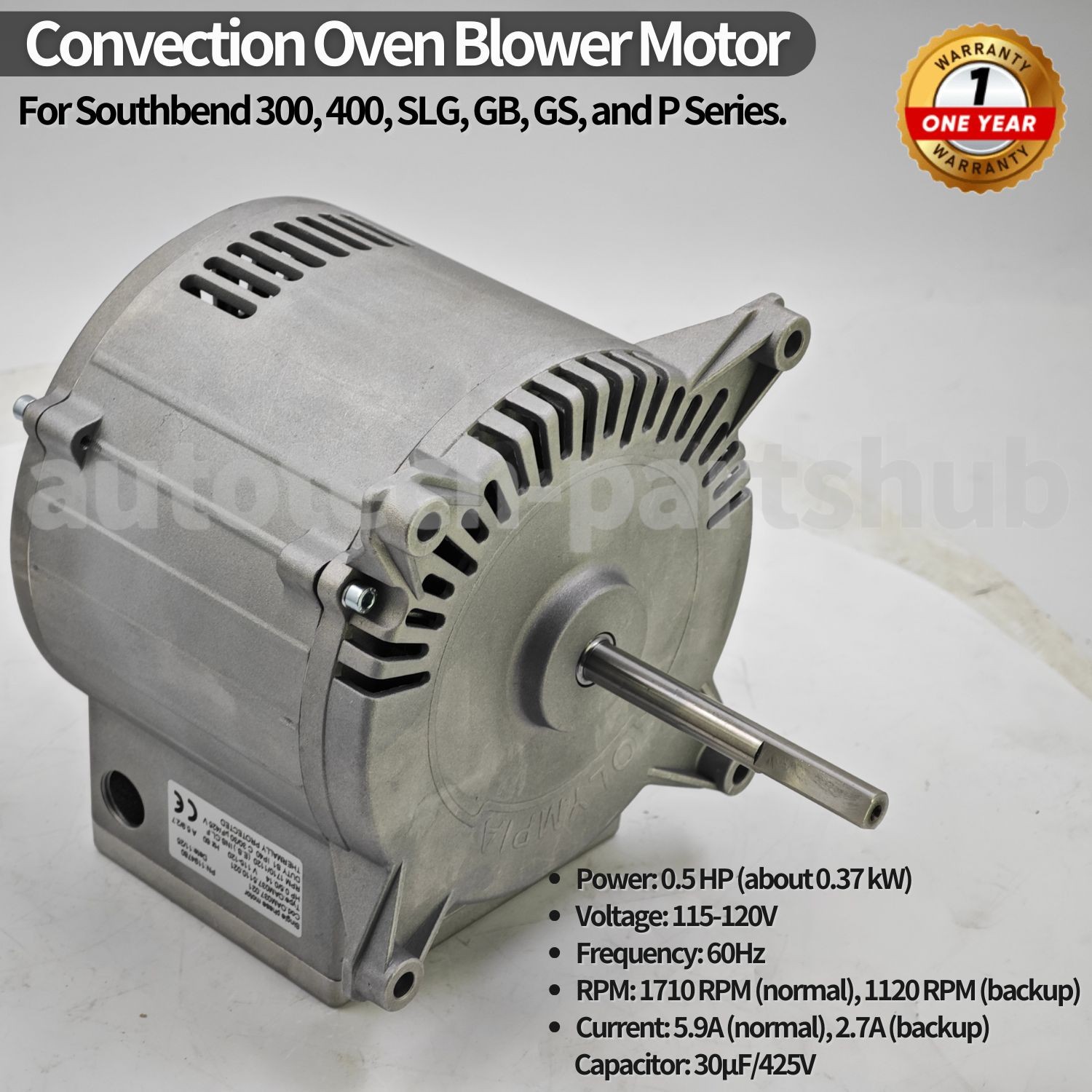 1/2 HP Convection Oven Blower Motor Replaces for Southbend 1194780 US Stock