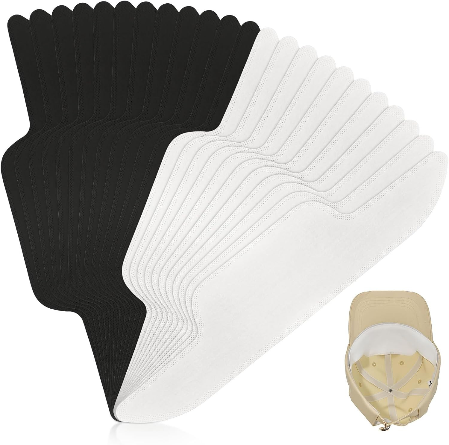 60 Pcs Hat Sweat Liner for Baseball Cap, Disposable Hats Sweat Band, No Sweat Li