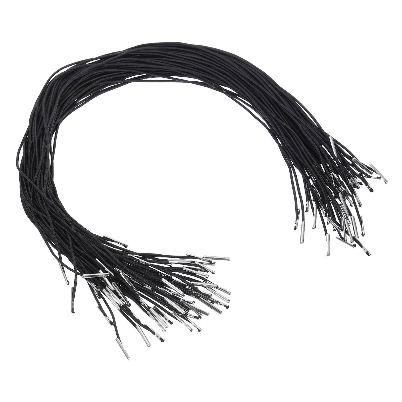 Elastic Barbed Cord, Loop Band with Metal Barbs 18in & 60 Pcs & Black