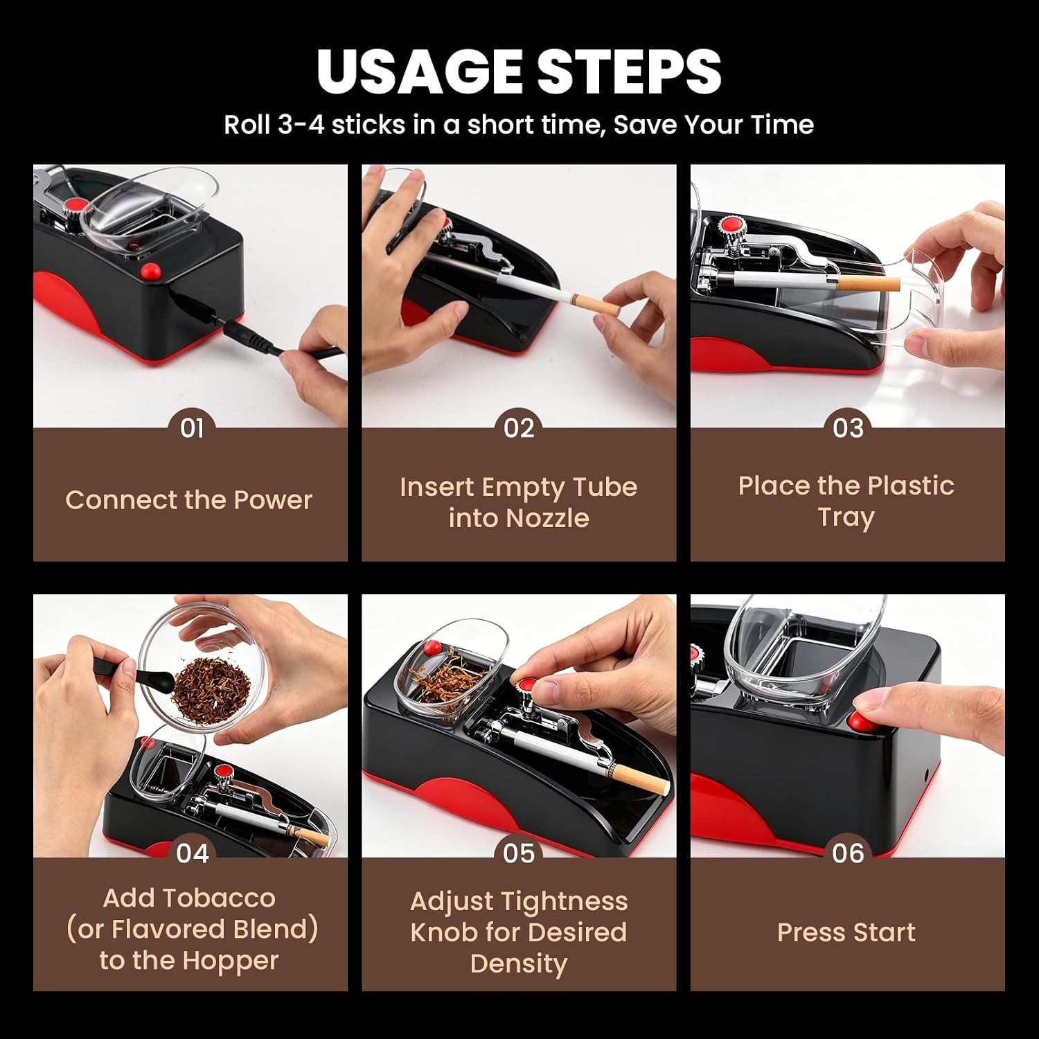 NEWTRY Rolling Machine Electric Automatic Injector Mini Roller Maker DIY Tool (R