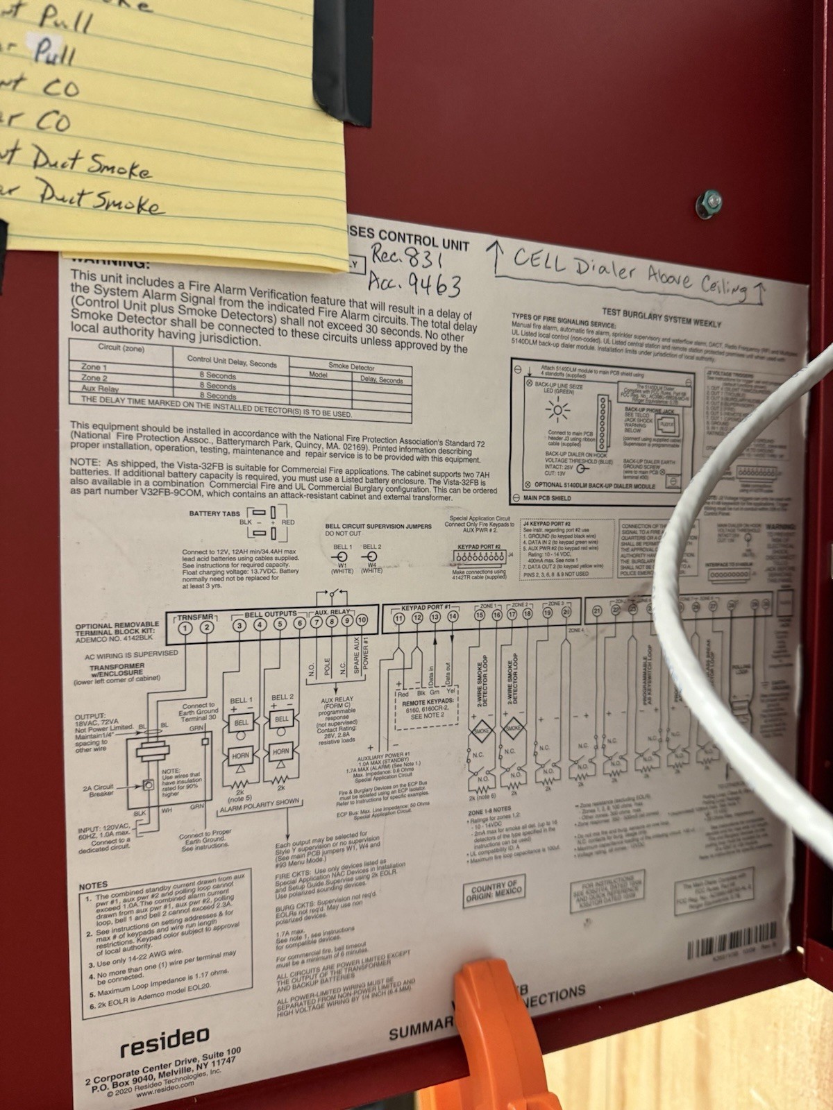 Honeywell VISTA-32FB Fire Protected Premises Commercial Control Panel