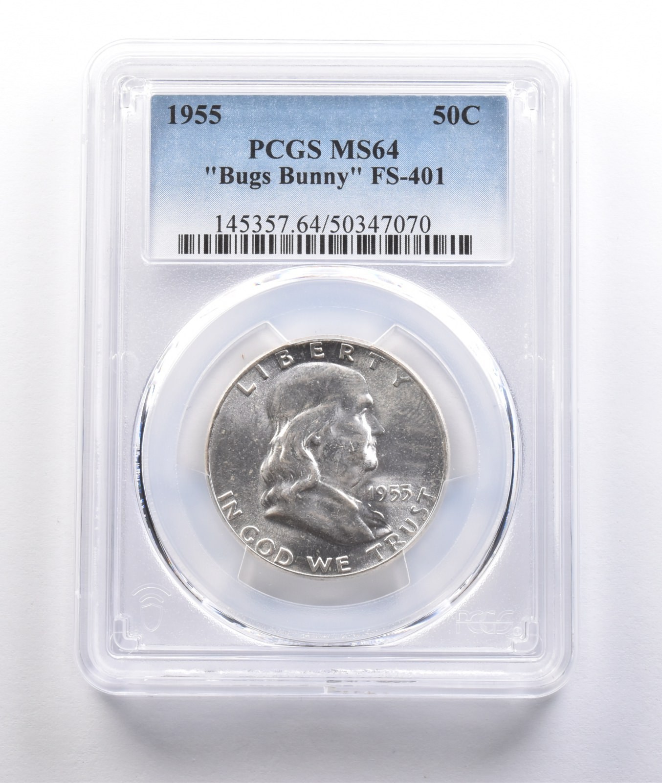 1955 Franklin Half Dollar Bugs Bunny FS-401 MS64 PCGS *6852