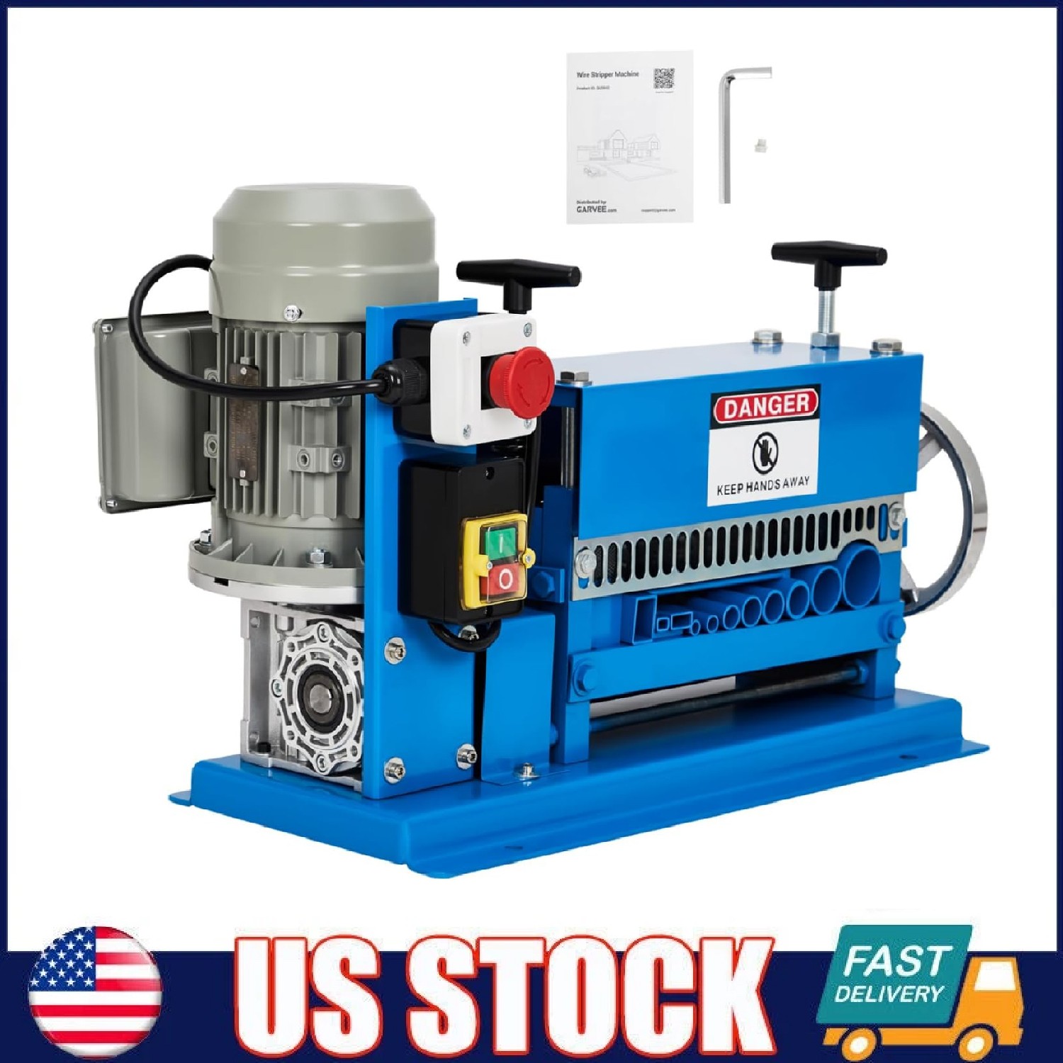 370W Electric Wire Stripper Machine 0.06''-1.5'' Copper Cable Stripper Portable