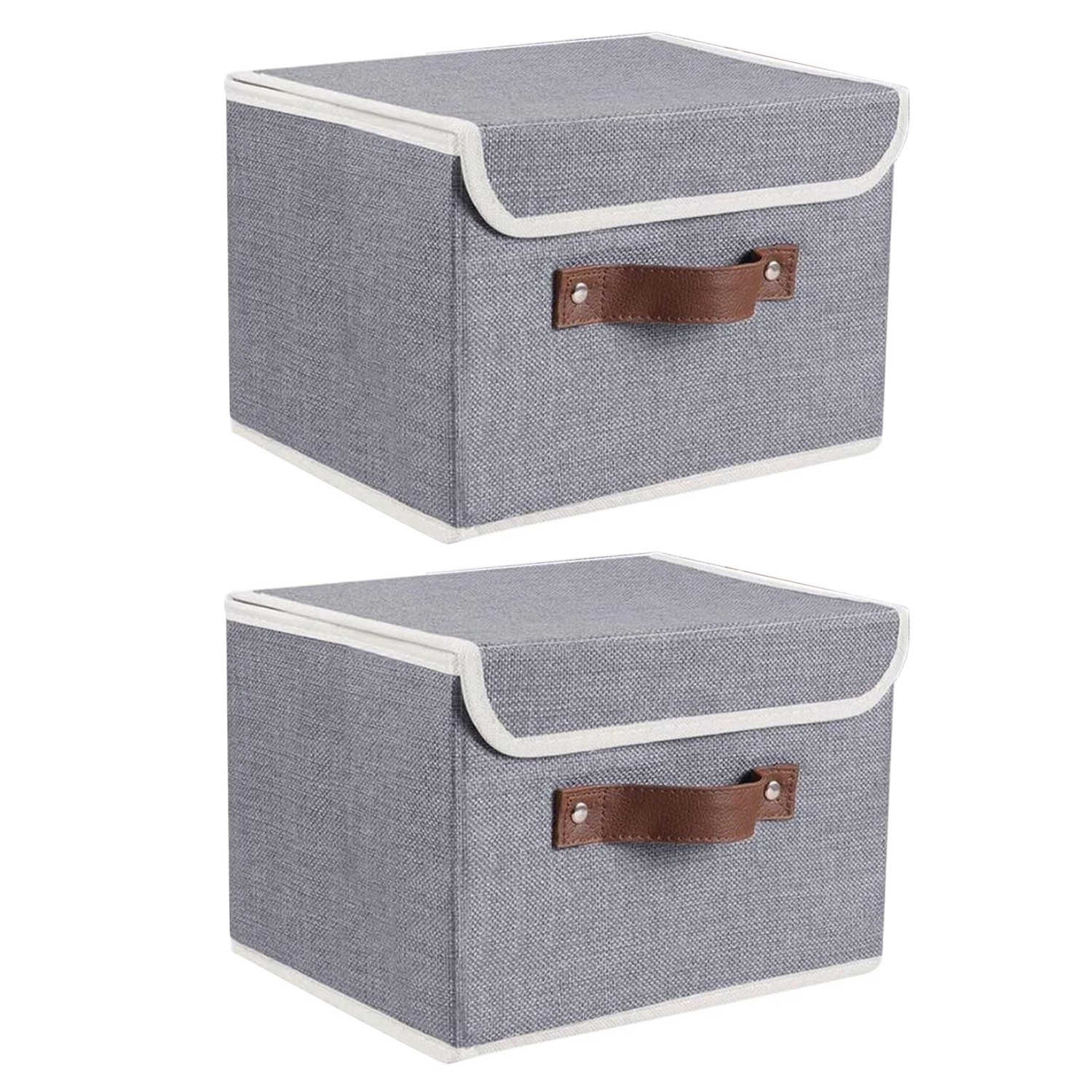 2 Pack Cube Storage Bins, Fabric Storage Cubes with Lids  Toys1757