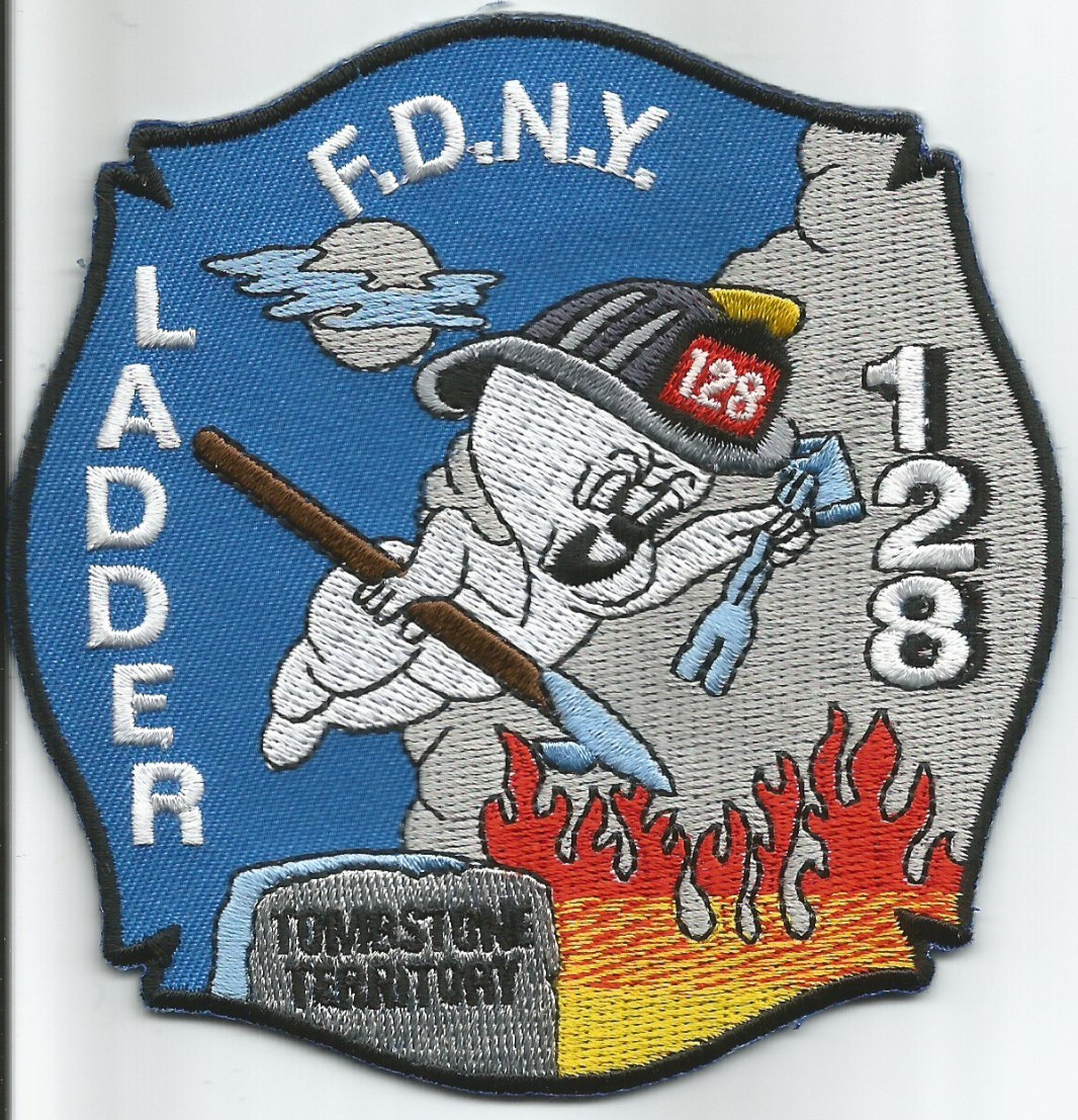 New York City - FDNY Ladder-128 "Tombstone Territory", NY (4" x 4") fire patch