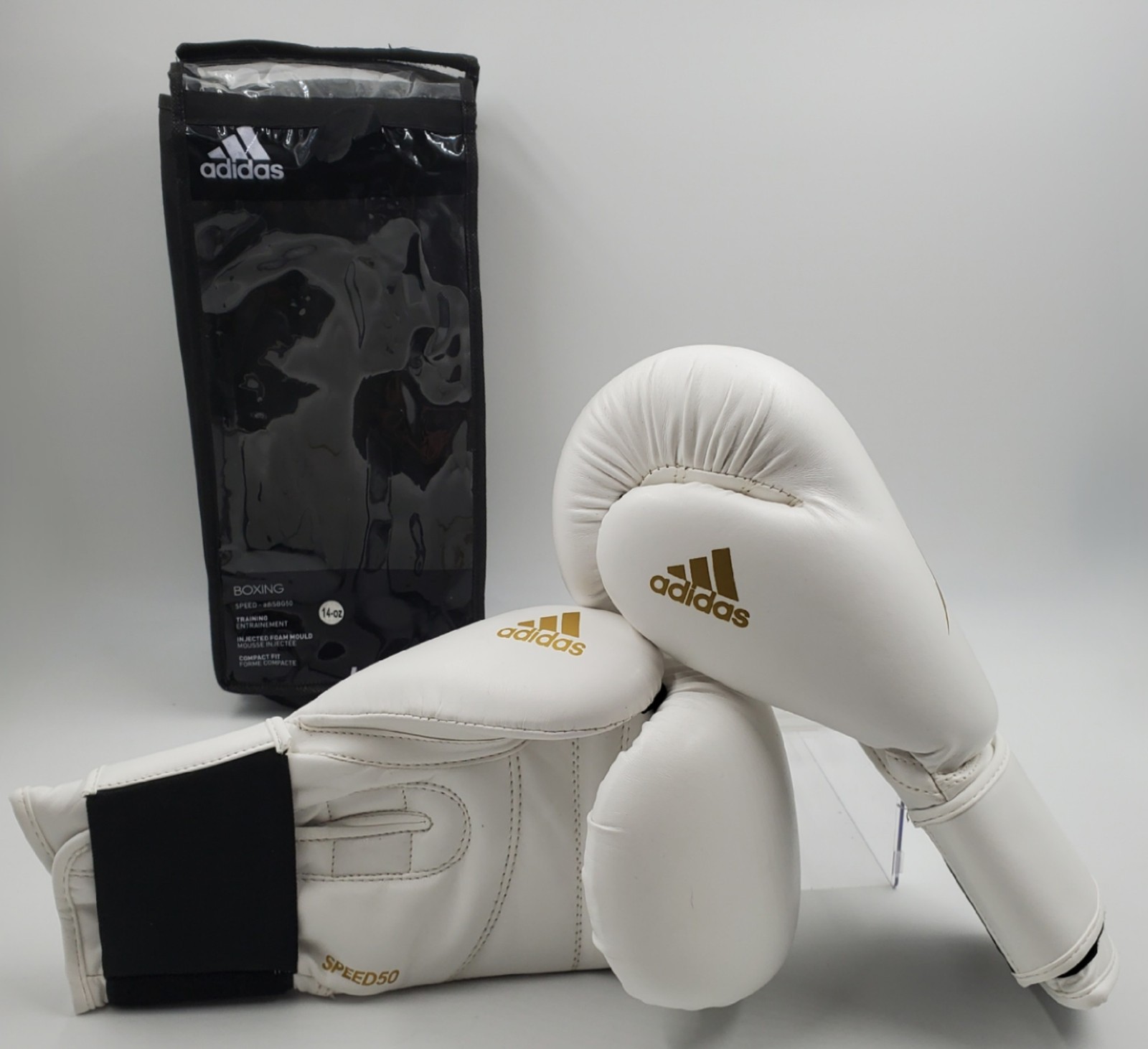 Adidas Boxing Gloves White with Black Strap