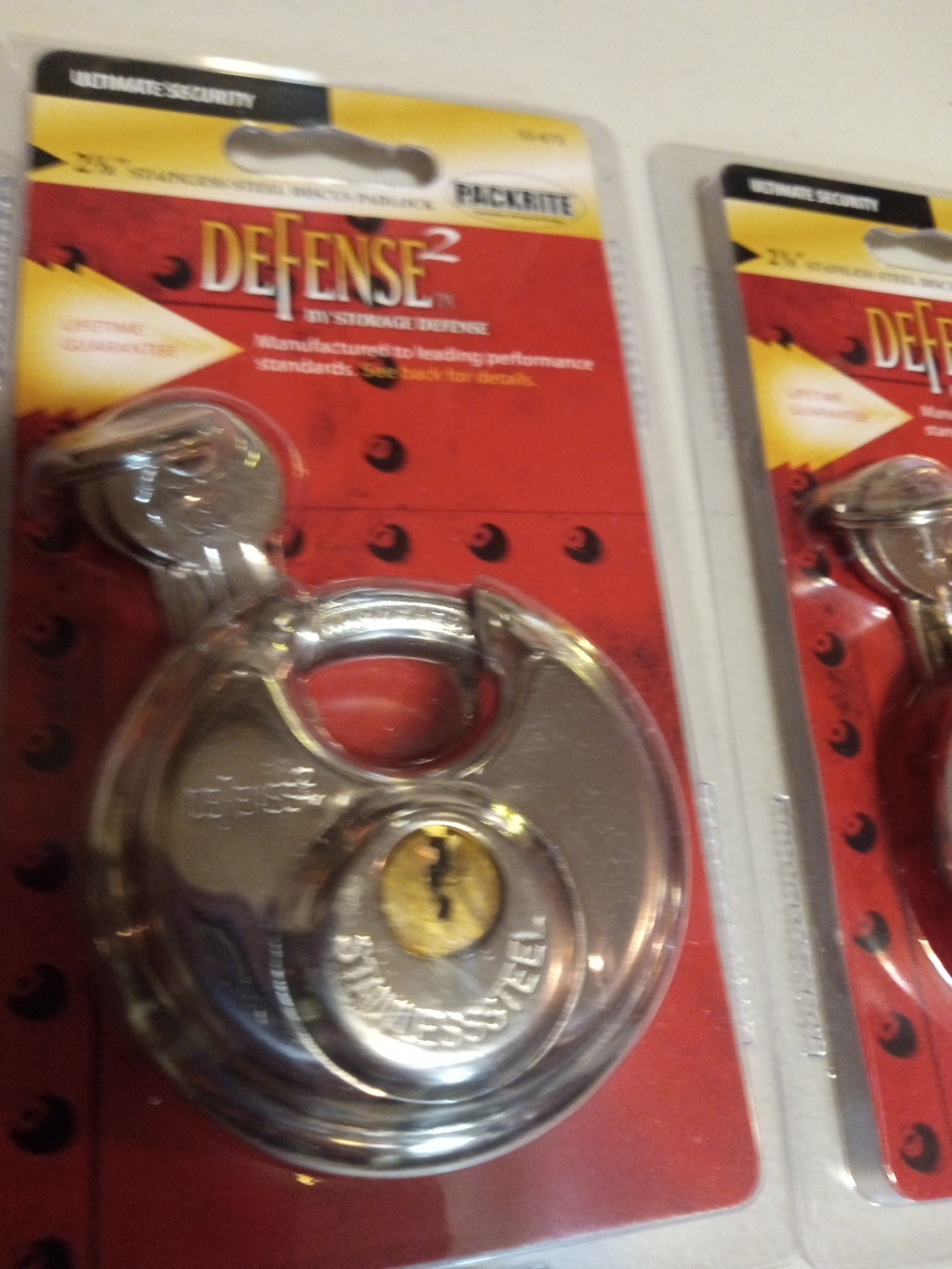 Defense 2 2 3/8 Stainless Steel Discus Padlock New 3 Pieces