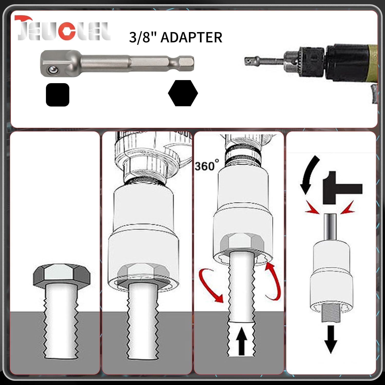 7PCS Spiral Deep Extractor Set - Spark Plug, Broken Bolt & Stud Remover Tool