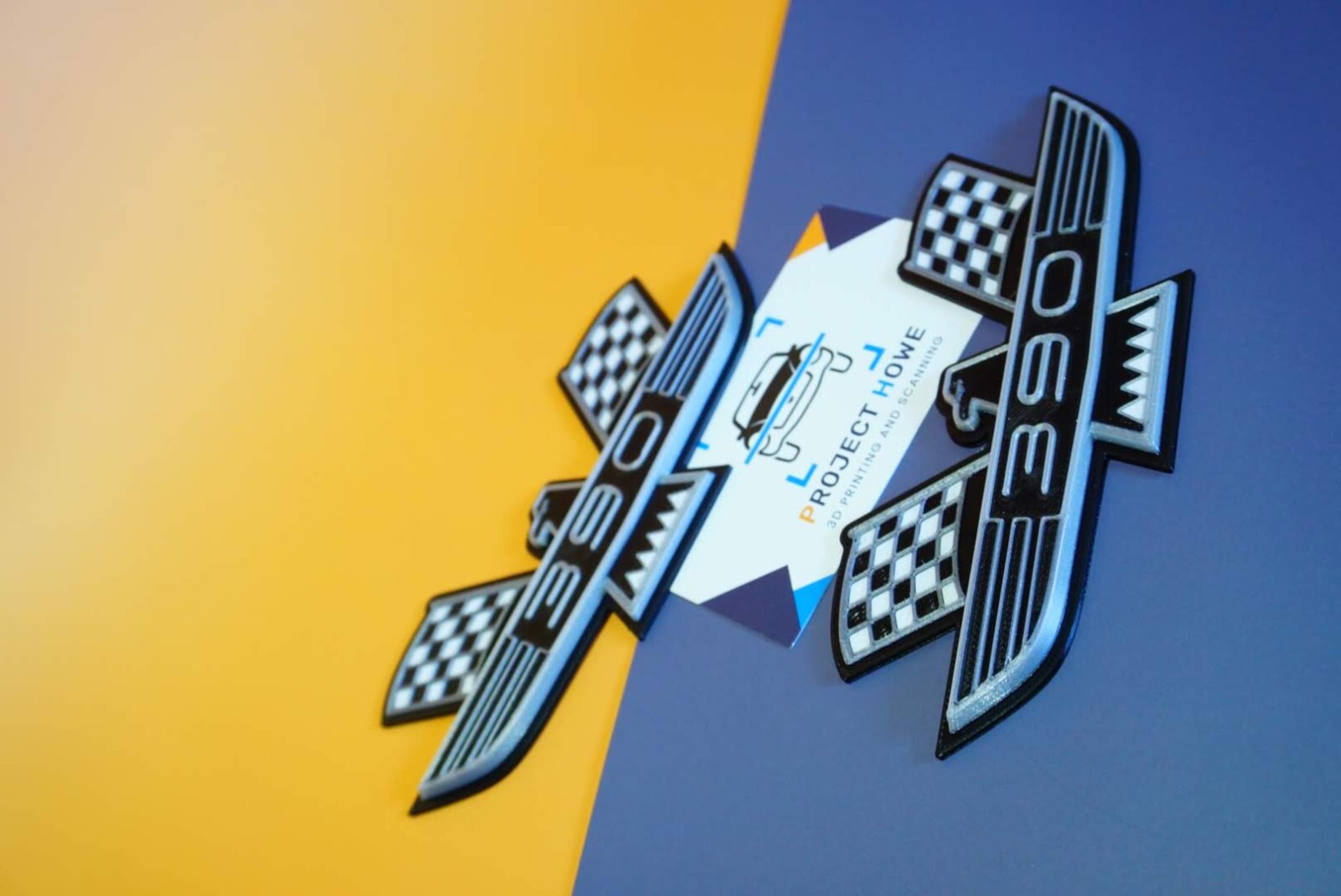 Ford Thunderbird 390 Emblem PAIR - BLACK SILVER WHITE - Project Howe