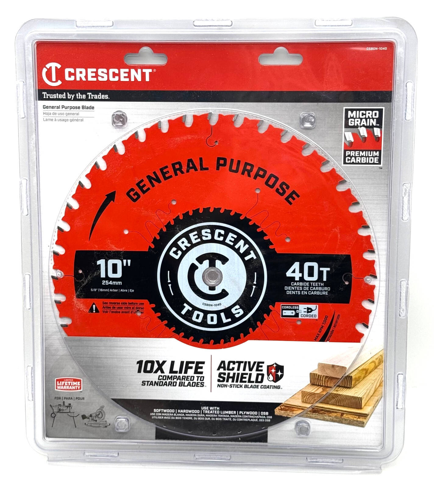 NEW Crescent CSBGN-1040 General Purpose Blade 10" 40T ~ Free Shipping