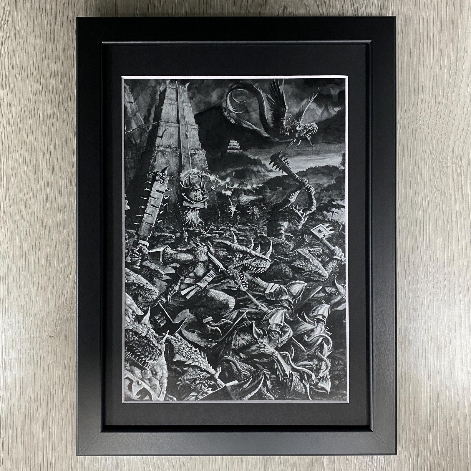 SERAPHON FRAMED ART LIZARDMEN WARHAMMER AGE OF SIGMAR OLD WORLD LUSTRIA SLANN