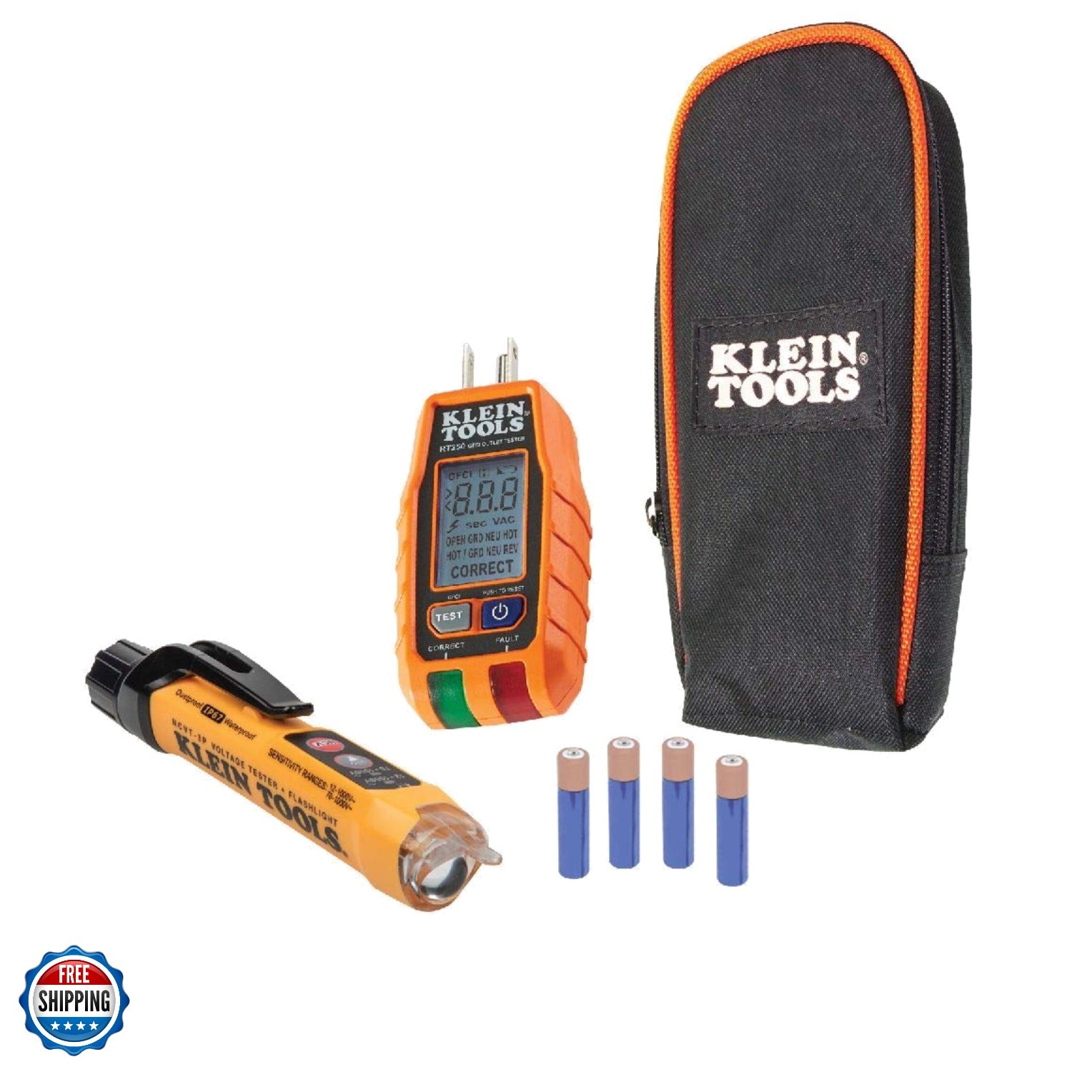 Non-Contact Voltage Tester and GFCI Receptacle Tester with LCD and Flashlight...