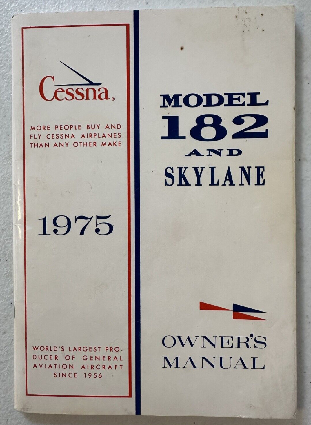 1975 Cessna Owner's Manual Model 182 Skyline OEM booklet airplane flight