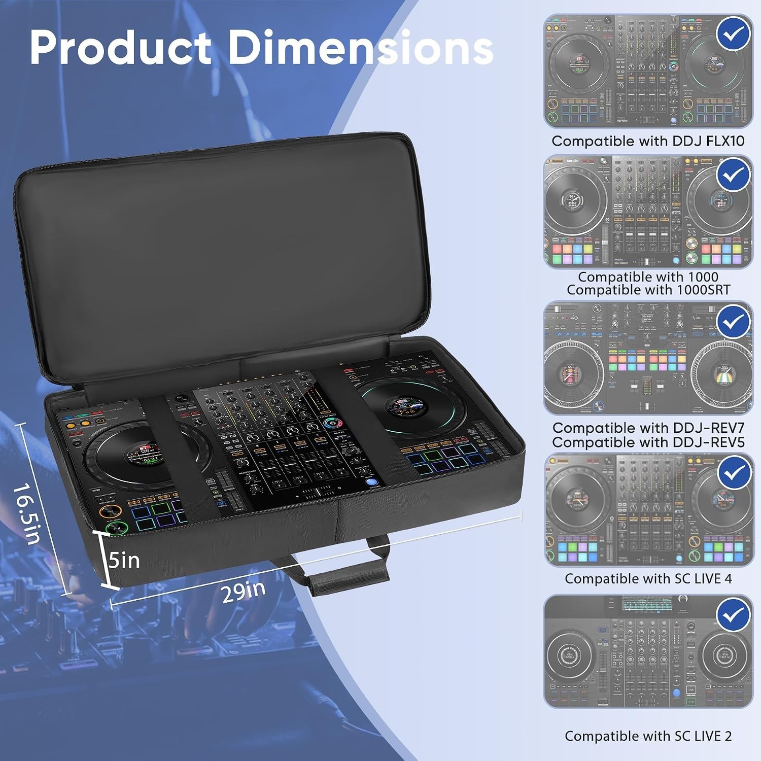 DJ Controller Bag Compatible with DDJ / 1000 / / / SC LIVE 4, DJ Soft Case Gi...