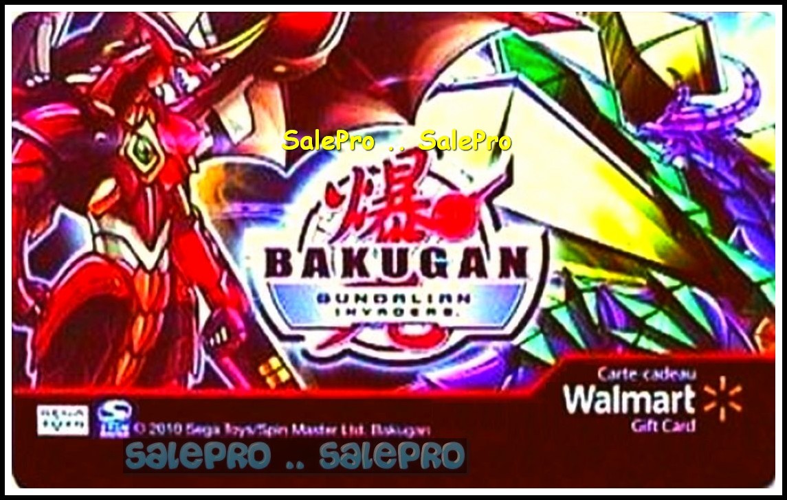WALMART BAKUGAN GUNDALIAN INVADERS RARE FRENCH ENGLISH COLLECTIBLE GIFT CARD