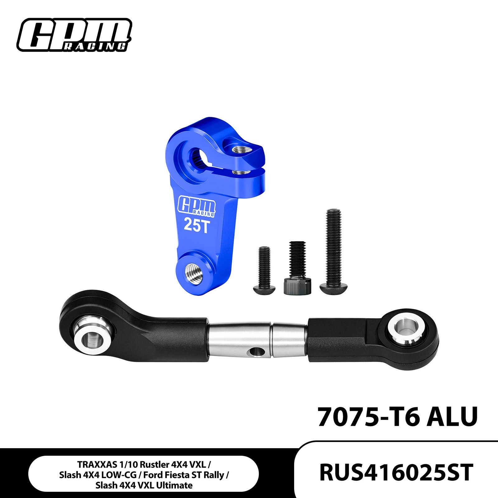GPM Steering Linkage+25T Alloy Servo Horn TRAXXAS 1/10 Rustler Slash  4X4 LCG