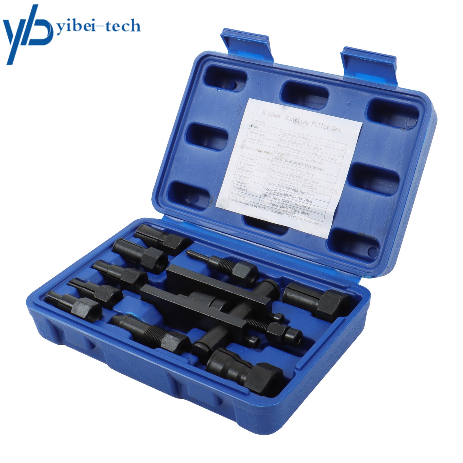 10 Piece Motorcycle Blind Inner Bearing Puller Tool Kit Removal Tool 8-25MM