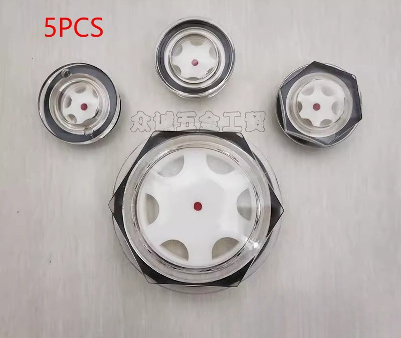 5PCS Lathe Level Oil Sight Glass Machine Oil Quantity Round Oil Mark