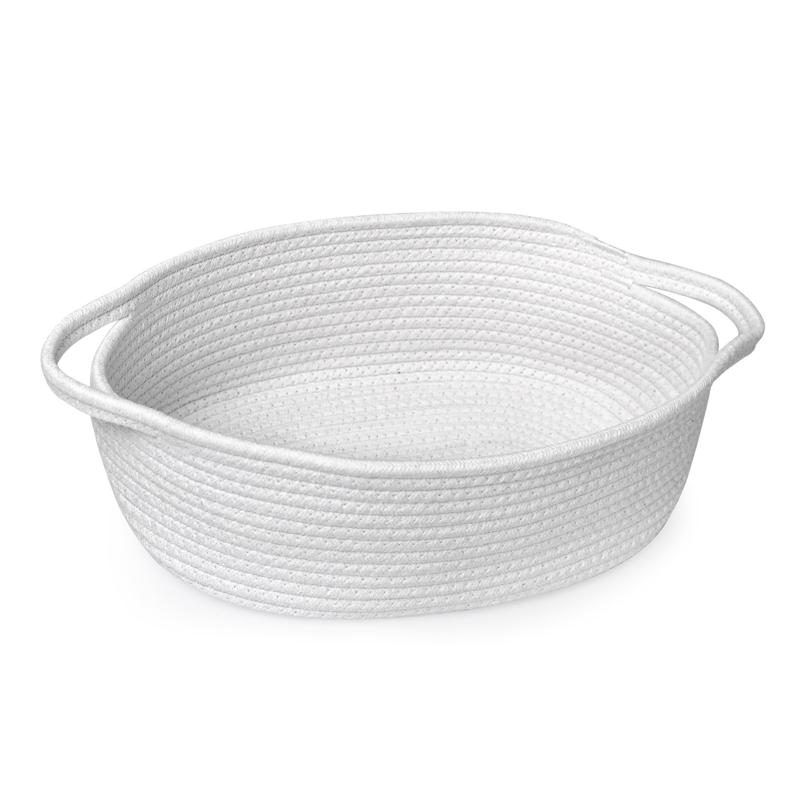 Cesta tejida pequeña blanca, 13” x 9” x 5” Cestas para guardar regalos
